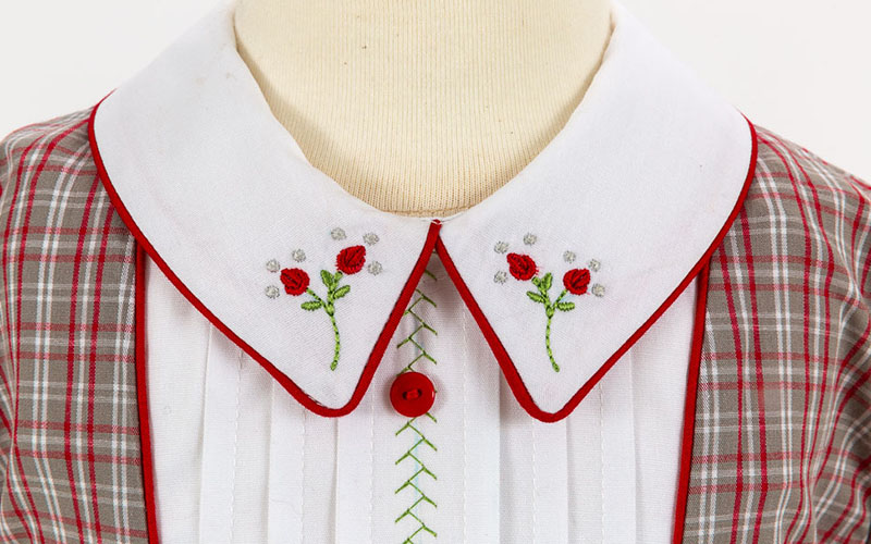 Back-to-School Dress - embroidered collar